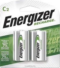 2/pack Energizer C Rechargeable NiMH Batteries 2500 mAh, NH35BP-2, 1.2V