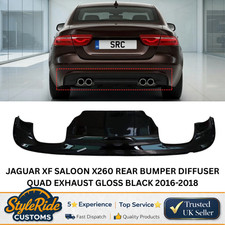 JAGUAR XF SALOON X260 REAR BUMPER DIFFUSER QUAD EXHAUST GLOSS BLACK 2016-2018