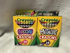 CRAYOLA NEON 24 COUNT CRAYONS METALLIC 24 COUNT CRAYONS