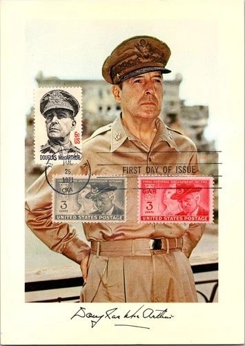 Dr Jim Stamps Maximum Card Douglas Macarthur 6C Confederate Veterans Combo Fdc