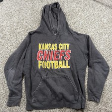 Kansas City Chiefs NFL Hooded Sweatshirt Hoodie Gray Football Team Apparel XL