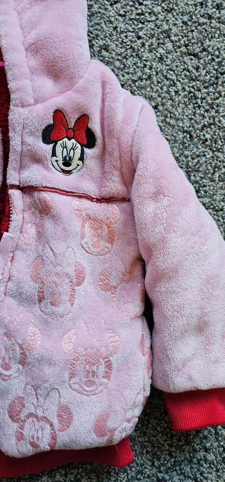 Abrigo con Capucha de Felpa Disney Minnie Mouse Rosa Talla 4T Poco Uso Foto 3 de 4