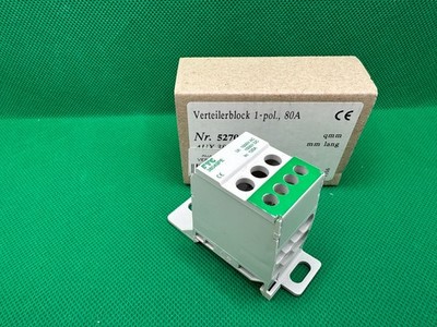 FTC AUXEL 38049PE Verteilerblock 1-pol.80A Eingang 3x16mm,Aus 4x6mm Grun/Gelb