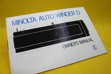 Instruction manual for Minolta Auto Winder D