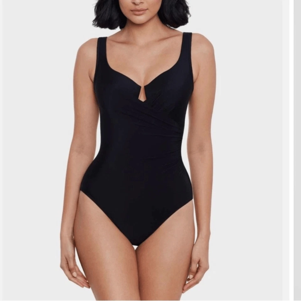 Miraclesuit Must Have Escape One-Piece Slimming Underwire Swimsuit Brown Sz 8 - Image 3 of 4