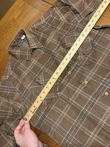 Pine Grove Flannel Shirt Men’s Sz M Brown Plaid Long Sleeve Button Down Vintage - Picture 4 of 6