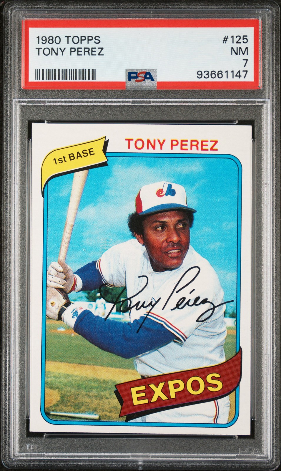 1980 TOPPS #125 TONY PEREZ PSA 7