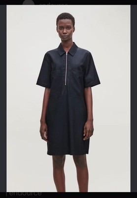COS Short Sleeve Black Minimalist Dress Medium