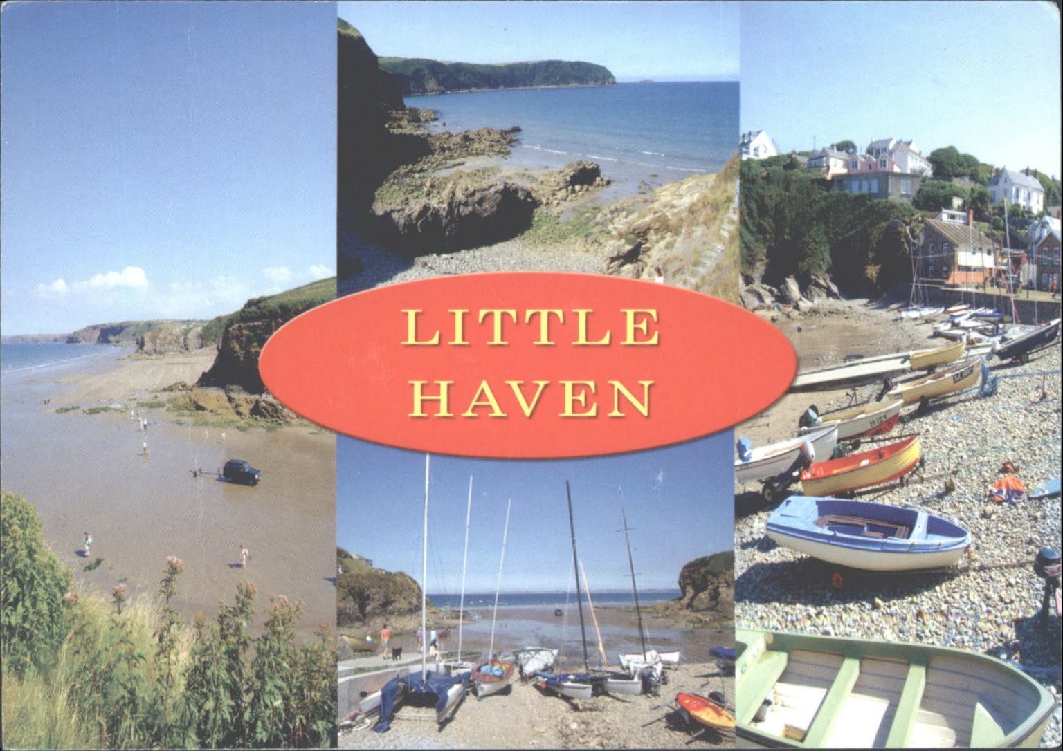 Little Haven Wales UK Coastal Village Boats Beach Scene Postcard