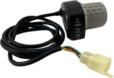 24 Volt Speed 6-Wire Twist Grip Throttle with 48" Wires - Replacement for Po