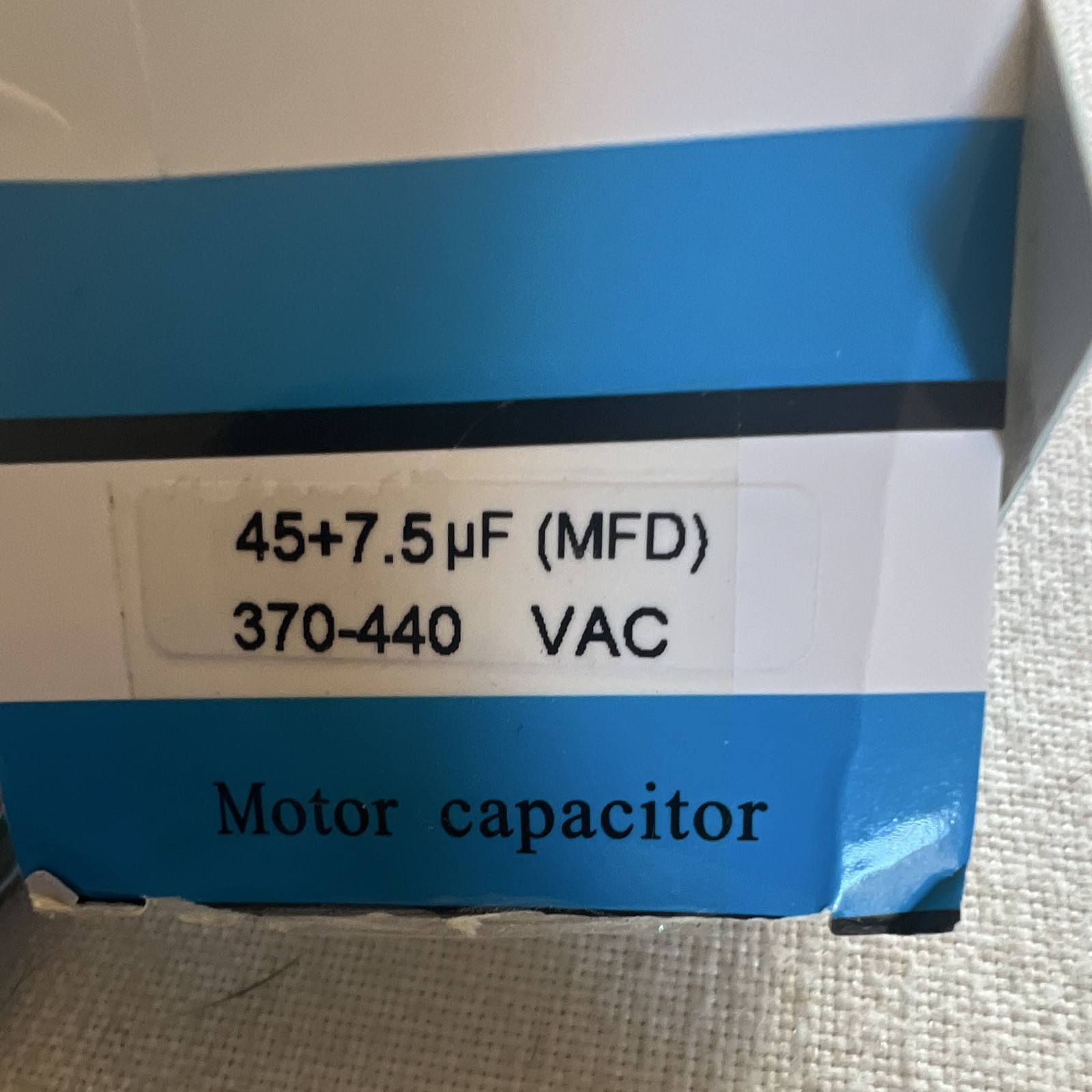 CBB65 Motor Capacitor 45+7.5µF 370-440VAC ±6% Oil Film Chassis Mount image 4