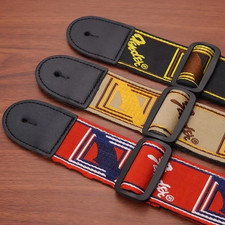 Adjustable Guitar Accessories Embroidery Strap Leather Ends For Electric AcoustY
