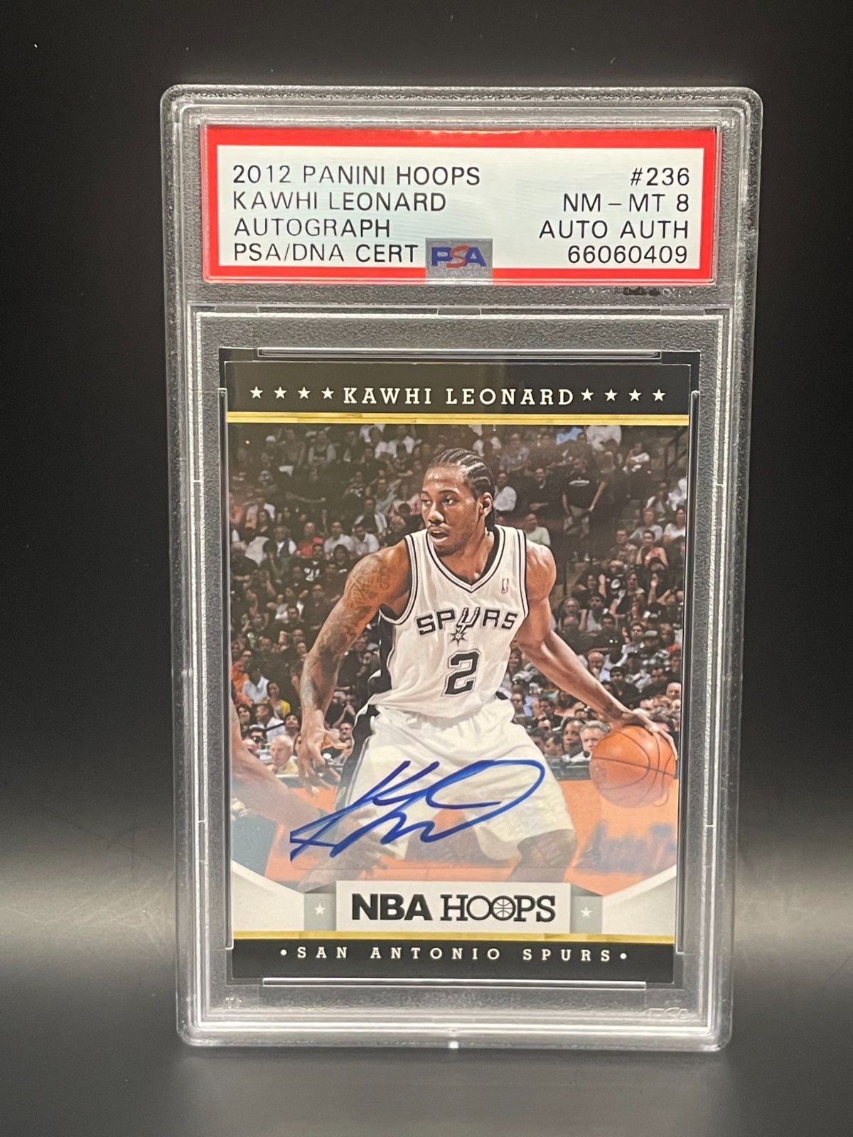 2012 Panini Hoops Kawhi Leonard #236 Autograph Rookie RC + PSA 8