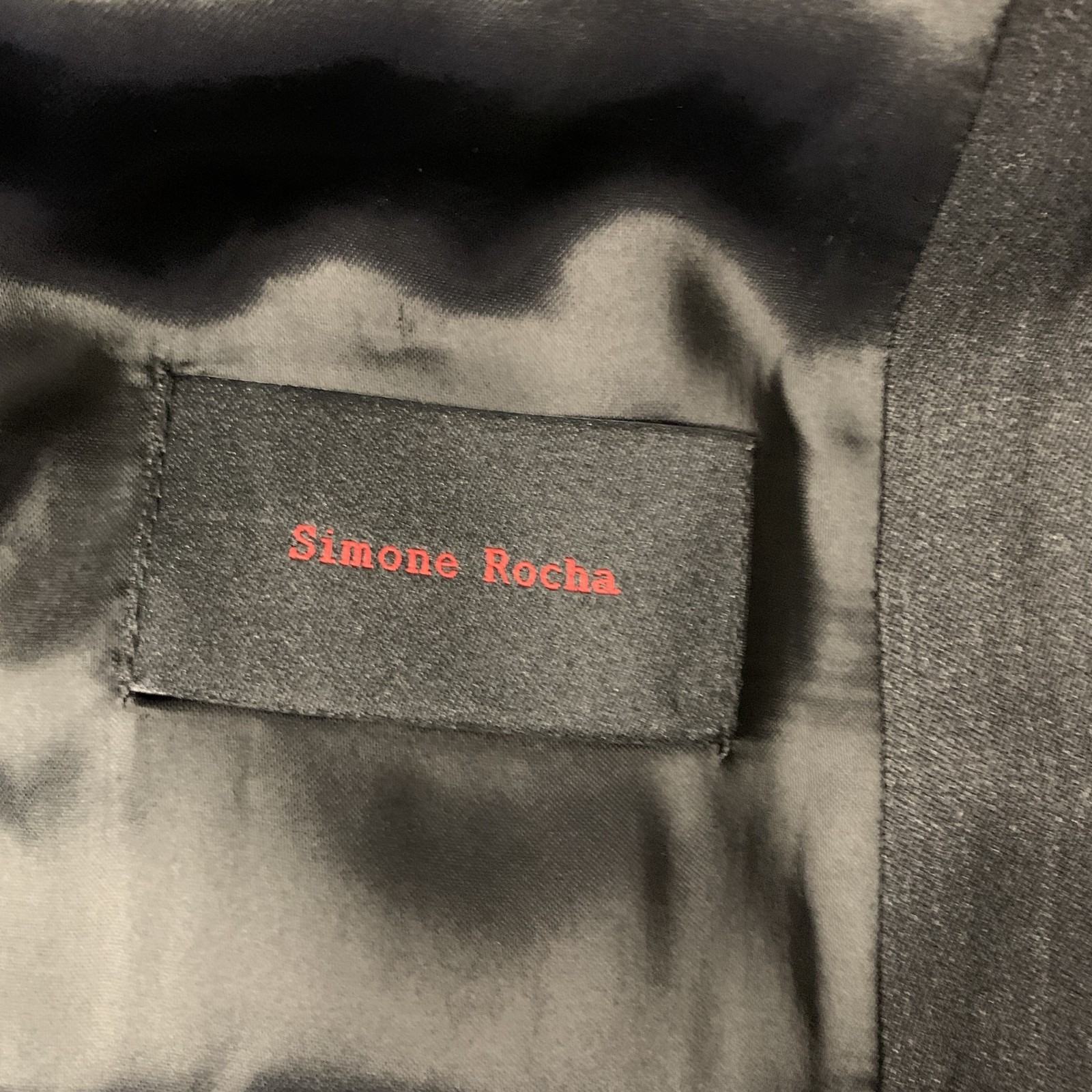 SIMONE ROCHA Chest Size S Grey Charcoal Wool Polyamide Peak Lapel Sport Coat image 5