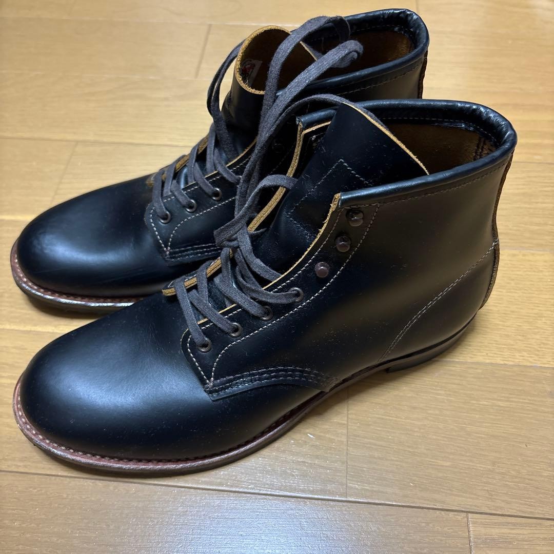 Red Wing Beckman Flatbox Work Boots 9060 Men's 10.5 D Black Leather Plain Toe