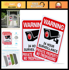 2-Pack No Trespassing Signs - Private Property, Video Surveillance, 10x7" Alumin