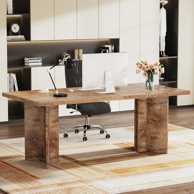 63-Inch Rectangle Executive Desk Modern Office Computer Desk with Large Tabletop