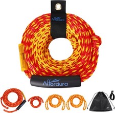 Affordura 65FT Tow Rope for Tubing - 4 Section Adjustable Boat Rope New
