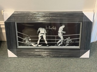 Henry Cooper Signed 18x8" Photo v Cassius Clay Muhammad Ali Boxing Autograph
