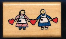 COUNTRY DOLLS Toy HEART 241 Love 1987 COMOTION Tucson AZ wood RUBBER STAMP