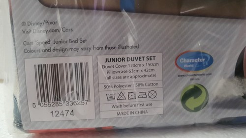 Disney Cars Speed Junior Bed Set SS11 82 - Picture 5 of 6