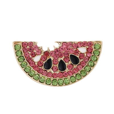 Summer Cool Watermelon Brooch Party Clothing Accessories Rhinestone Fruit Pin