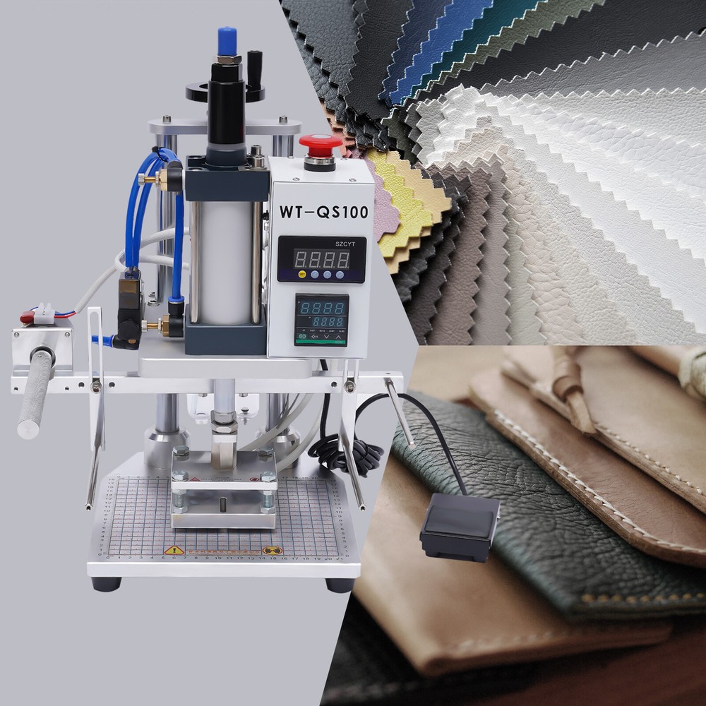 Hot Foil Stamping Machine 550W Air Pneumatic For Leather PU Logo Press 8x10cm