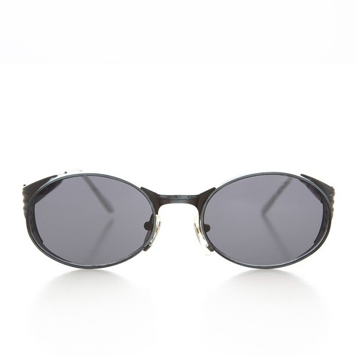 Blue Mad Max Goggle Sunglasses 90s Vintage Mirror Lens - Wells - Picture 2 of 3