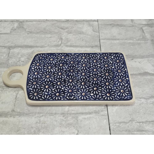 Polish Pottery Rectangular Cutting Board Ditsy Daisies Cheese 11" x 6" Daisy - Picture 5 of 10