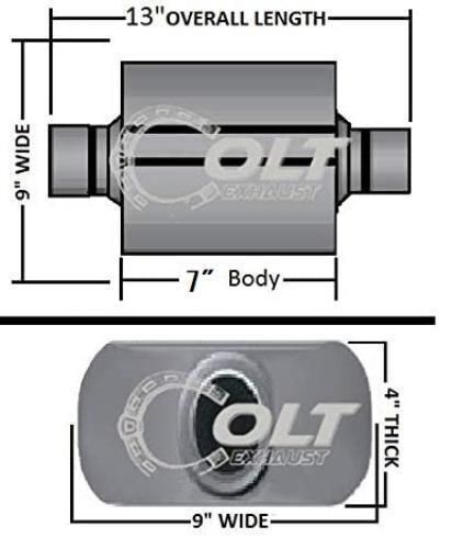 Pair of Single Chamber Performance Race Muffler 2.5" Center / Center - Picture 4 of 4
