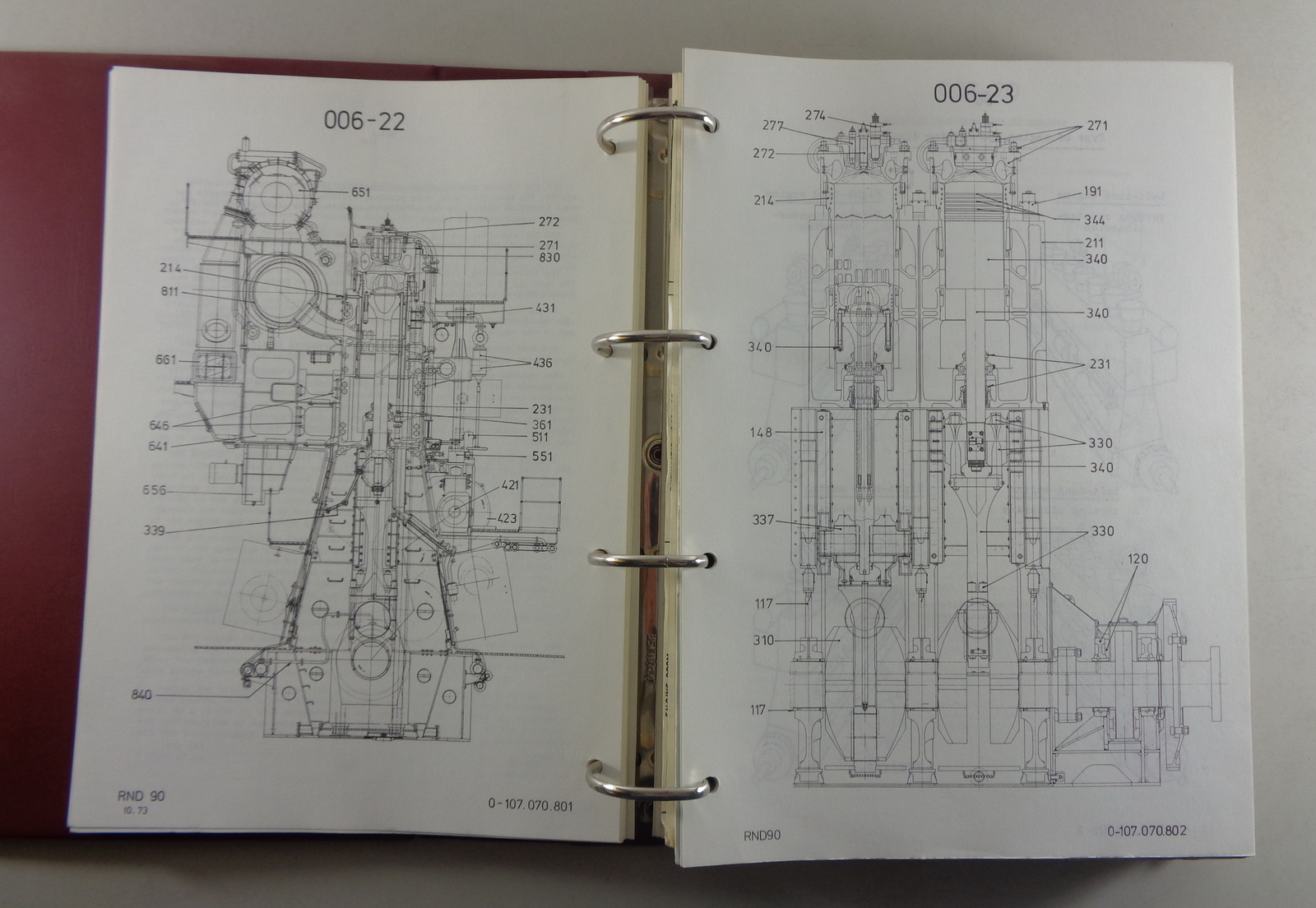 Workshop Manual / Service Instruction Sulzer Dieselmotor RND 90 Stand ...