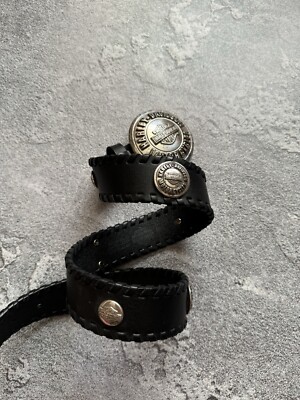 Y2K Harley-Davidson Belt Leather Black Studded Biker Y2K Harley-Davidson Belt Leather Black Studded Biker main image 2