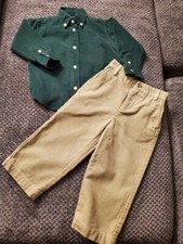 baby chaps corduroy dress pants and button up shirt set