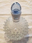 VTG Hobnail Opalescent Blue Vase Decanter Perfume Bottle with Stopper EUC 6.5"