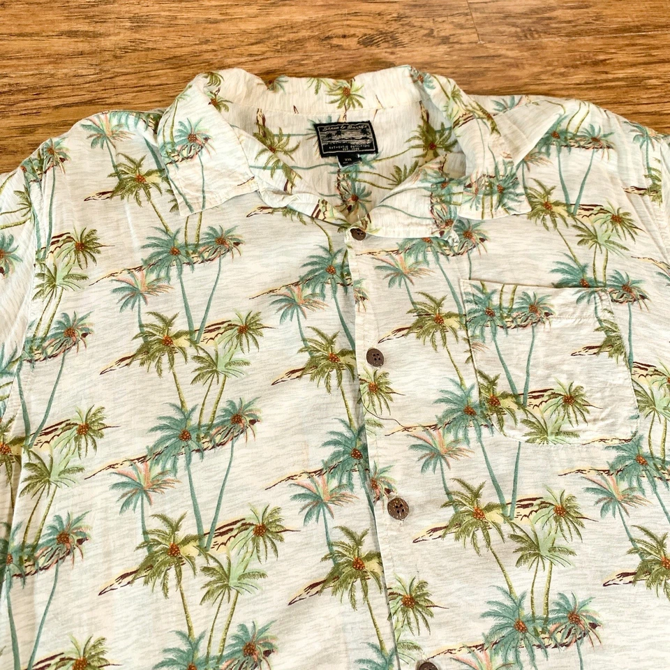 Camisa Steve & Barry’s Tropical Hawaiana Palmera Abotonada XXL Foto 2 de 4