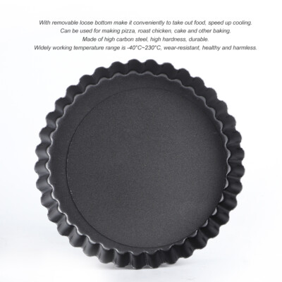 8in)NonStick Round Carbon Steel Pie Pizza Cake Mold Removable