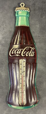 ROBERTSON ANTIQUE COLLECTIBLE COCA COLA THERMOMETER VINTAGE COKE SIGN *WORKS*
