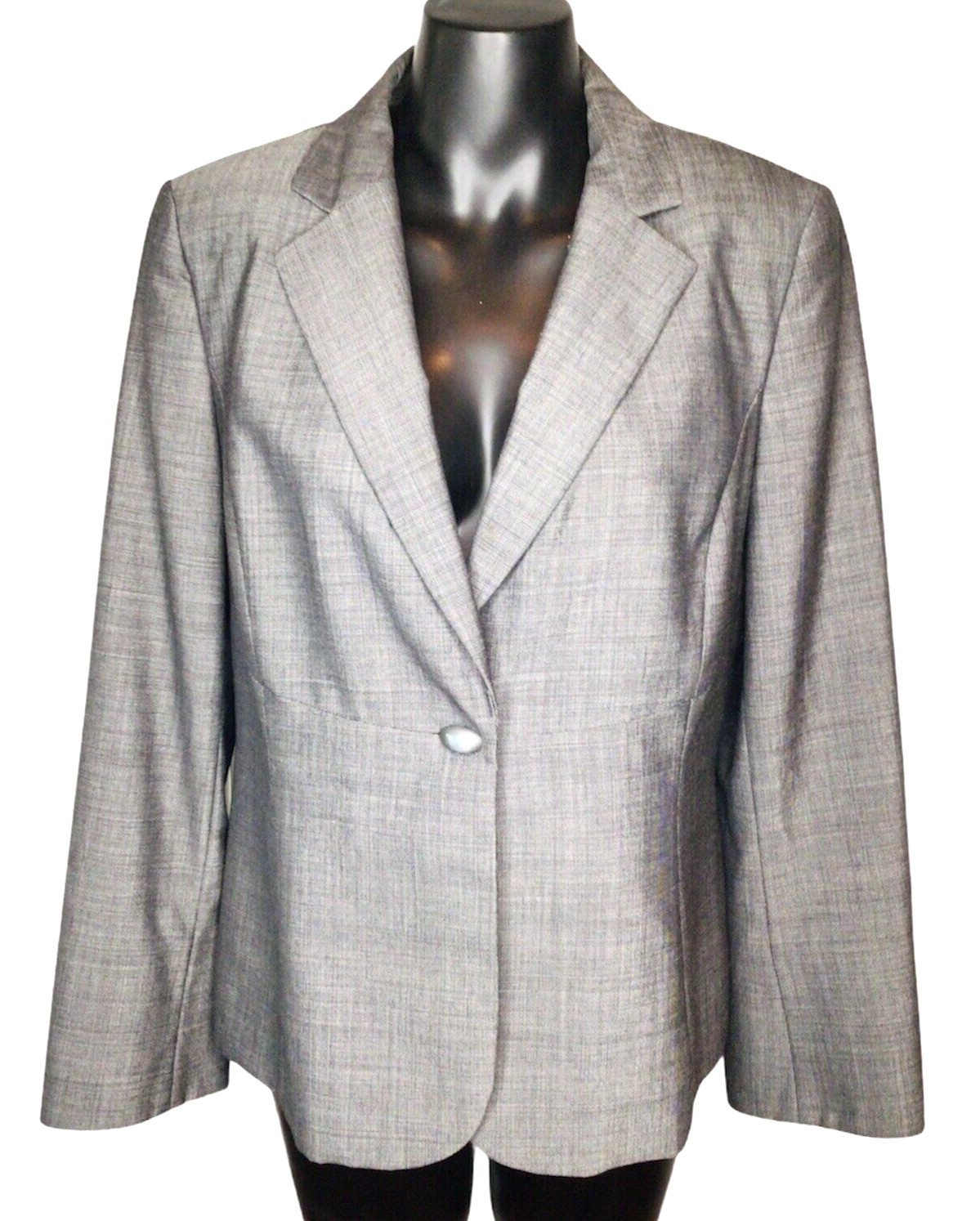 Kasper Blazer Jacket Button Up Gray Lined Size 12 - image 1