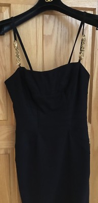 New ROBERTO CAVALLI SNAKE EMBELLISHED BLACK DRESS 44 IT