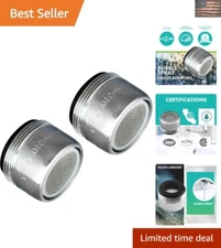 WaterSense Certified Chrome Faucet Aerator 2-Pack - Dual-Threaded Installation