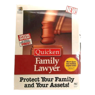 Quicken - Family Lawyer Software Parsons Technology 3.5 Floppy Disc NEW Vintage