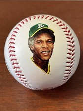 1990 Rare Rickey Henderson Fotoball Baseball MLB Oakland As RIP Stolen Base King