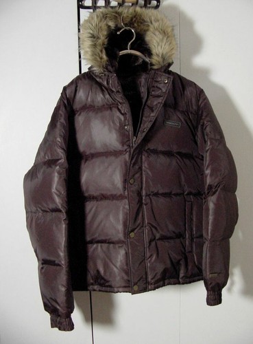 Sean John Teal Brown Parka Faux Fur 