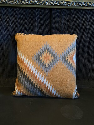 Large Woven Wool Blanket Pillow - 21'' Square - Soft Southwest Colors & Design