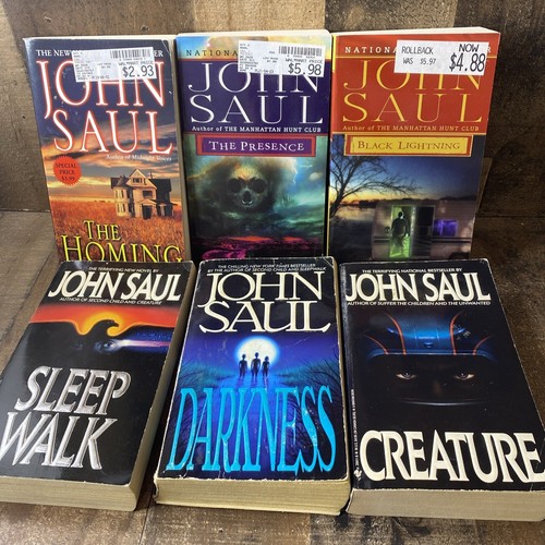 Lot of 6 John Saul Paperback Books 1980s-1990s Bantam Books