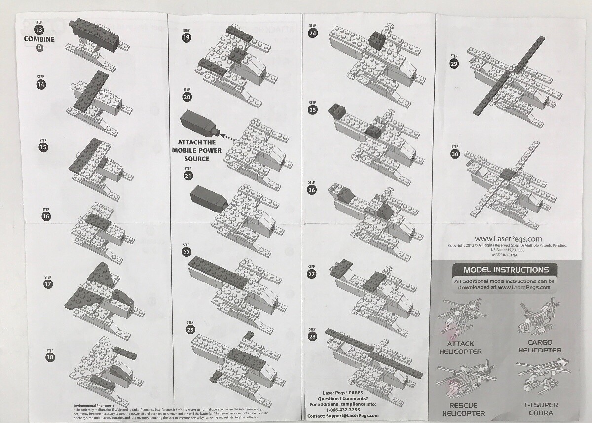 laser pegs helicopter 4 in 1