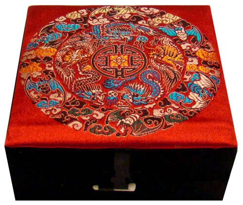 Chinese silk jewelry box clearance