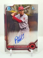 2022 Bowman Chrome 1st Ricardo Cabrera Base Auto Reds HOT ROOKIE RC Autograph C2