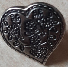 8 Knöpfe, Trachtenknöpfe  Metall Silber Herz, 11 mm, , Sakko, Trachten, Blusen