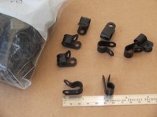  100 3/8" X 1/2" CABLE CLAMP Black Nylon WIRE TUBE Clip